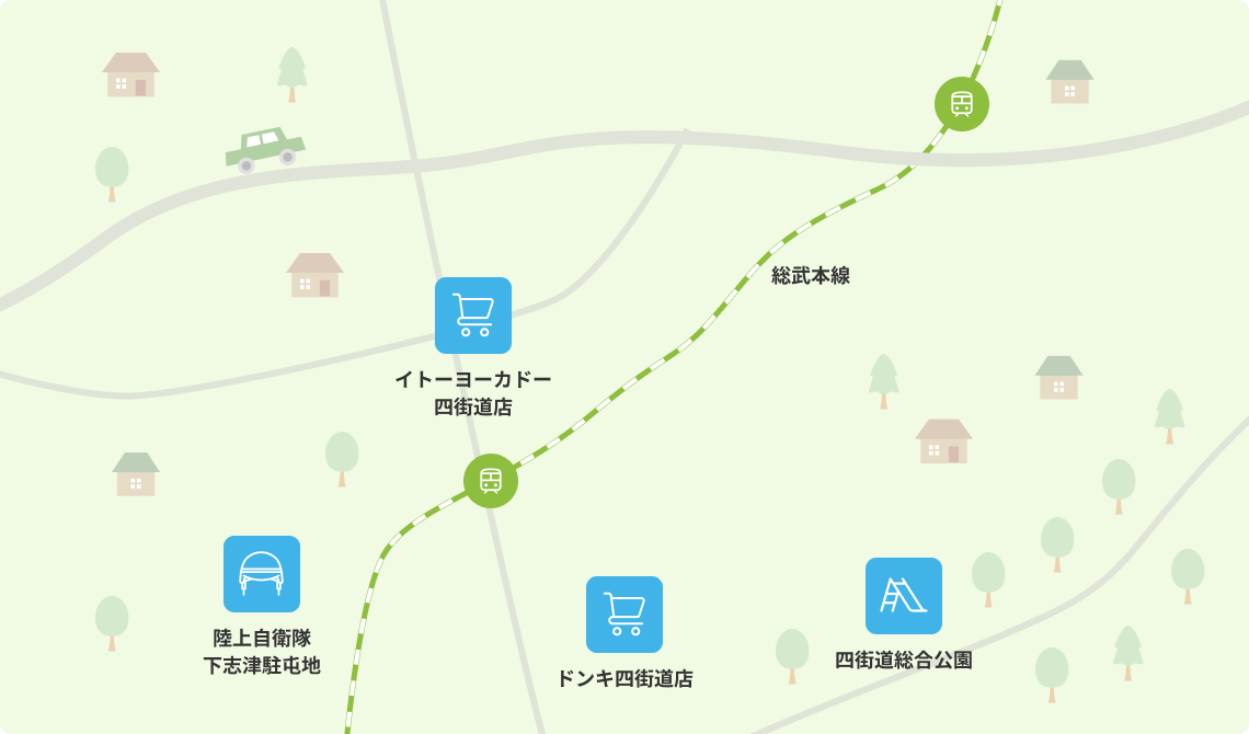 四街道市のエリアマップ